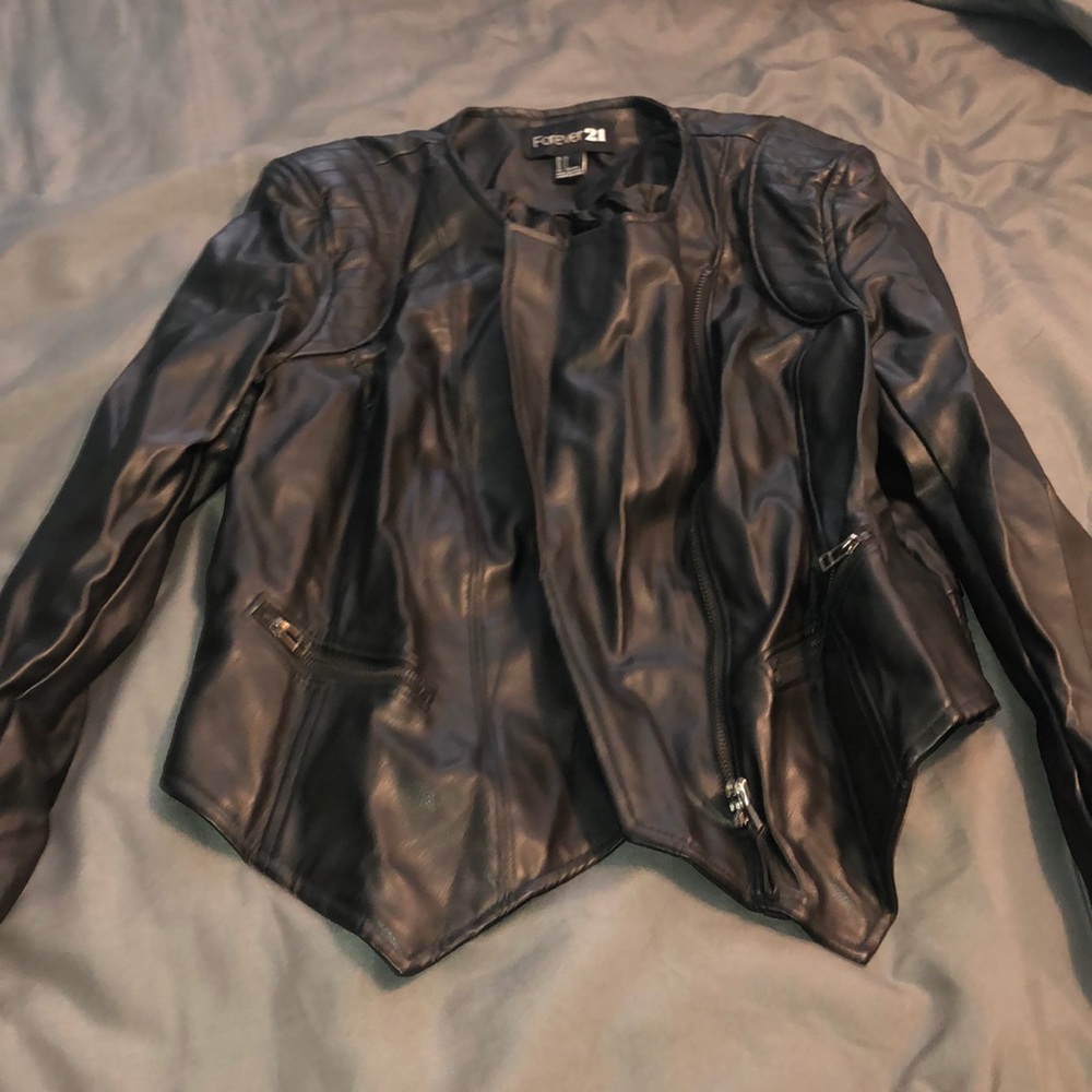 A stylish leather jacket